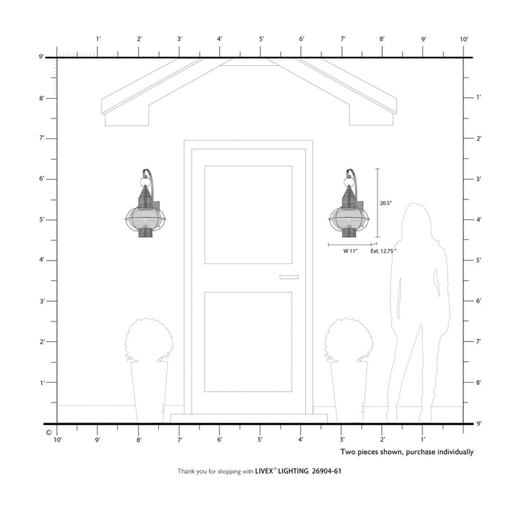 1 Light Charcoal Outdoor Wall Lantern