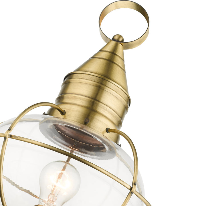 1 Light Antique Brass Outdoor Post Top Lantern