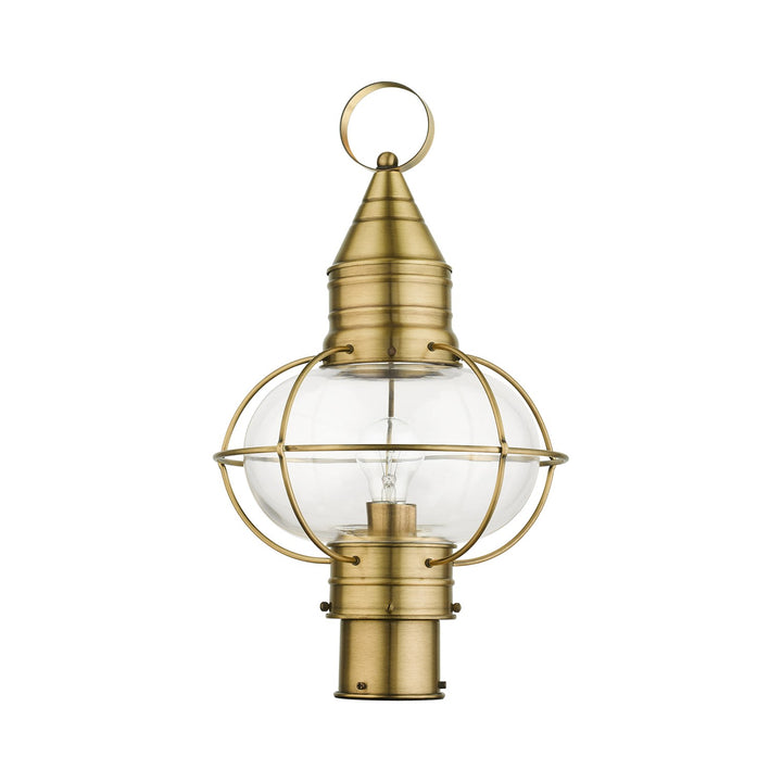 1 Light Antique Brass Outdoor Post Top Lantern