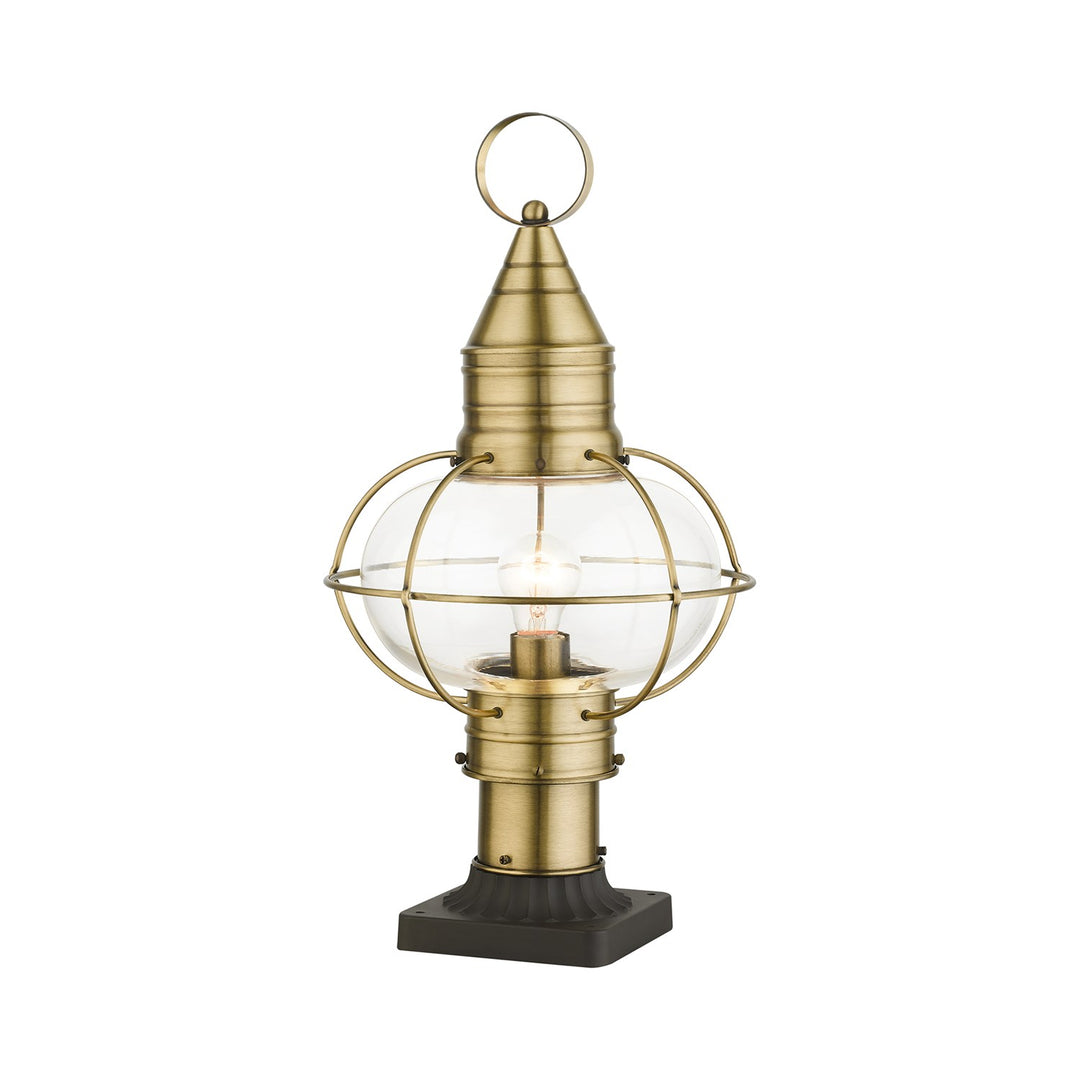 1 Light Antique Brass Outdoor Post Top Lantern