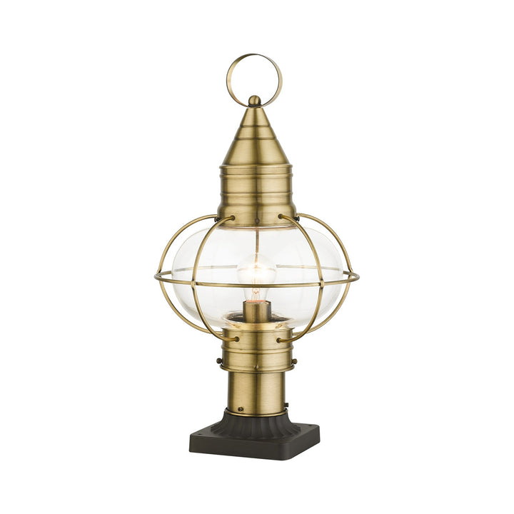 1 Light Antique Brass Outdoor Post Top Lantern
