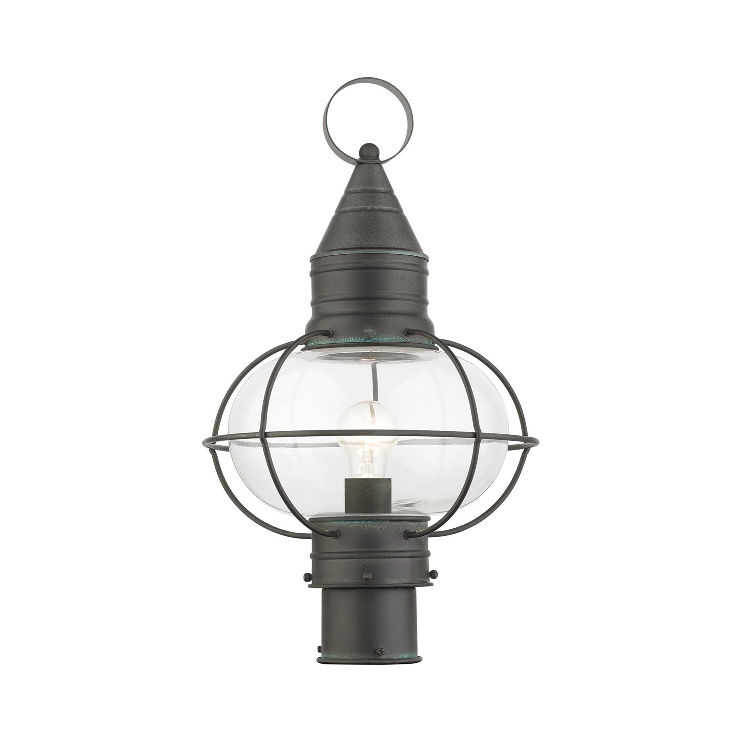 1 Light Charcoal Outdoor Post Top Lantern by Livex Lighting