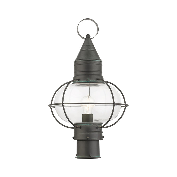 1 Light Charcoal Outdoor Post Top Lantern by Livex Lighting