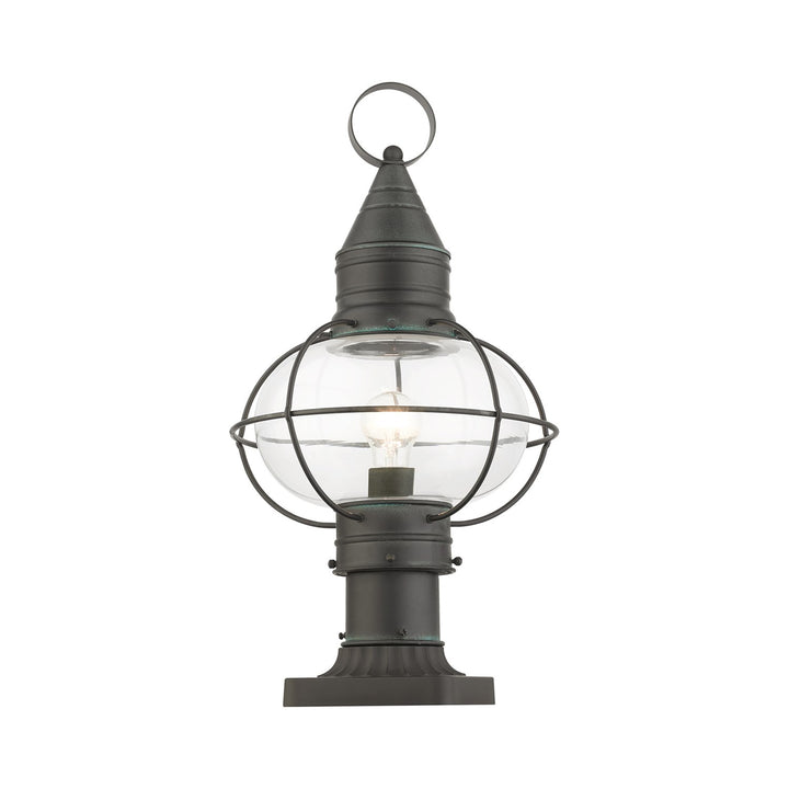 1 Light Charcoal Outdoor Post Top Lantern