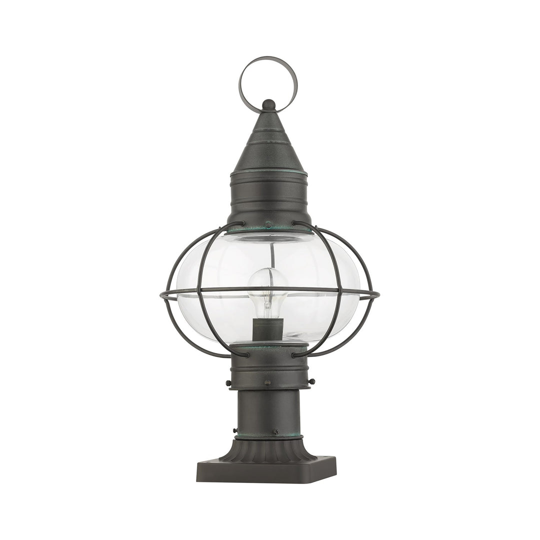 1 Light Charcoal Outdoor Post Top Lantern