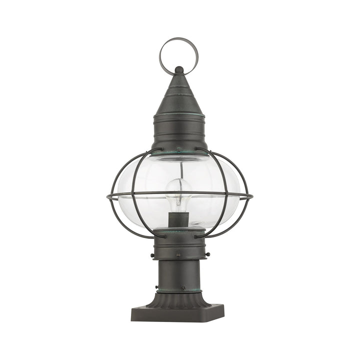1 Light Charcoal Outdoor Post Top Lantern