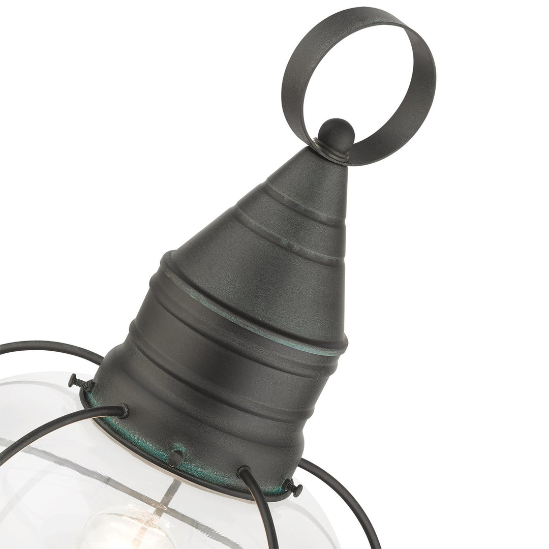 1 Light Charcoal Outdoor Post Top Lantern