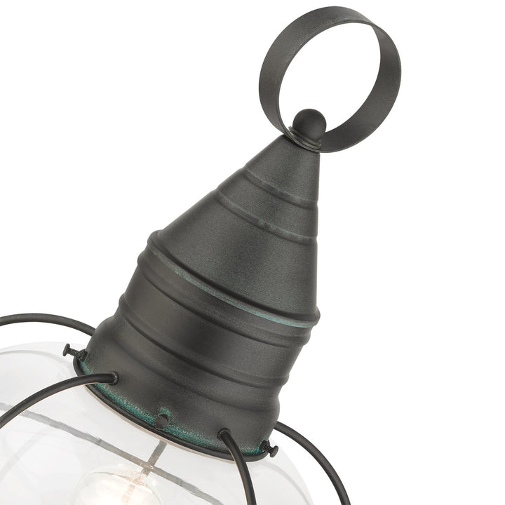 1 Light Charcoal Outdoor Post Top Lantern