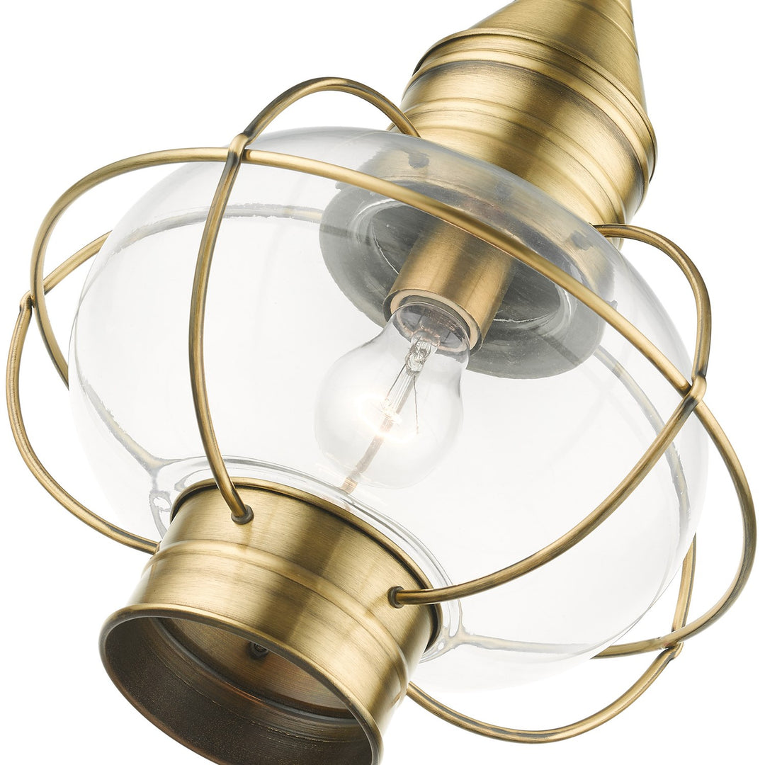 1 Light Antique Brass Outdoor Pendant Lantern
