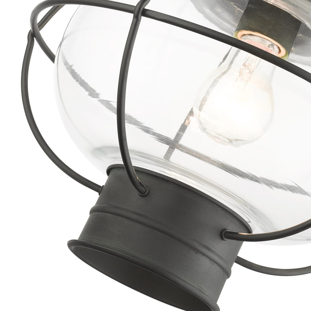 1 Light Charcoal Outdoor Pendant Lantern