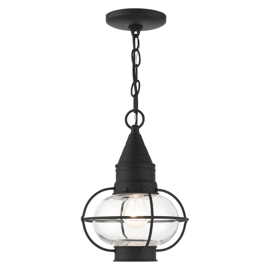 1 Light Black Outdoor Pendant Lantern by Livex Lighting