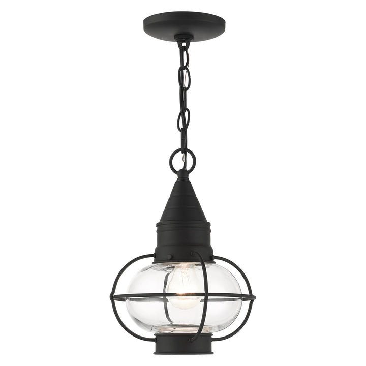 1 Light Black Outdoor Pendant Lantern by Livex Lighting