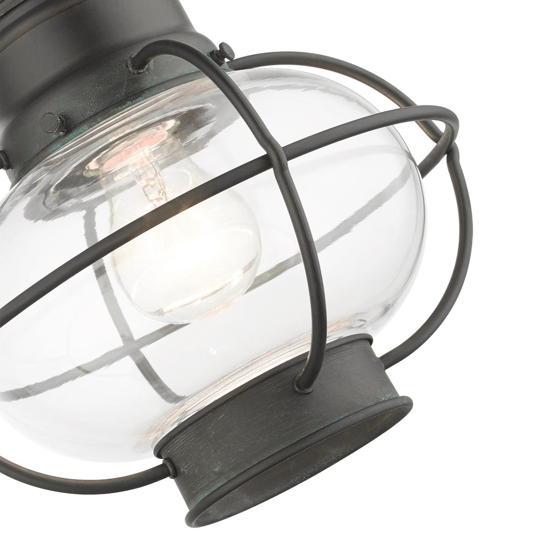 1 Light Charcoal Outdoor Pendant Lantern