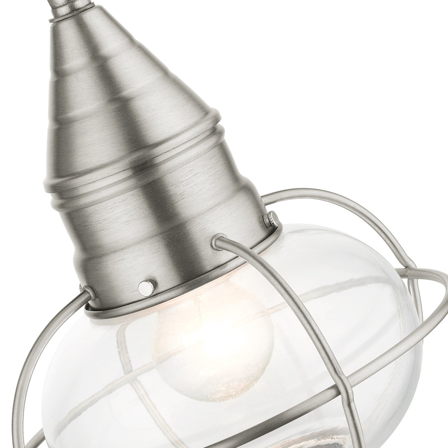 1 Light Brushed Nickel Outdoor Pendant Lantern