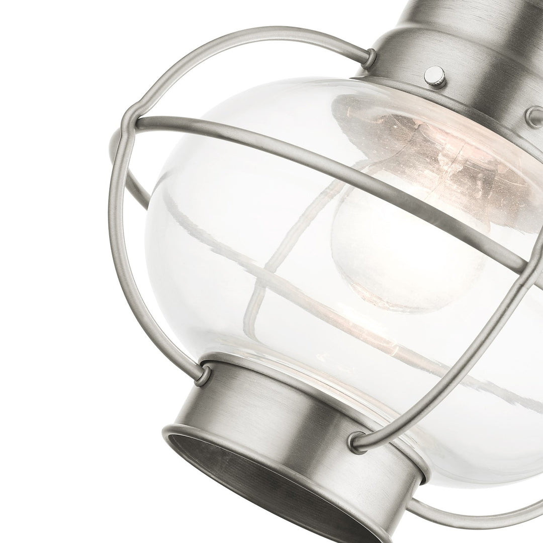1 Light Brushed Nickel Outdoor Pendant Lantern