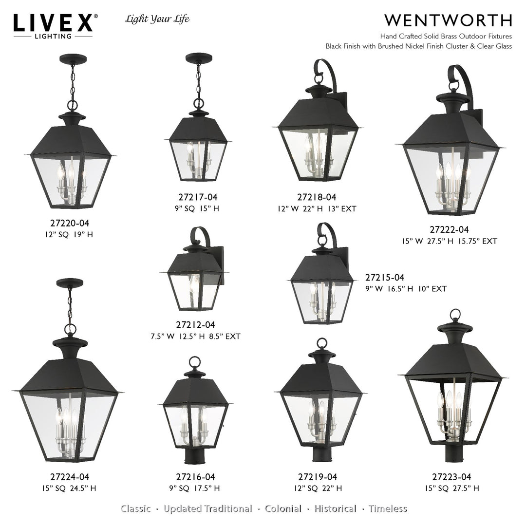 1 Light Black Outdoor Wall Lantern