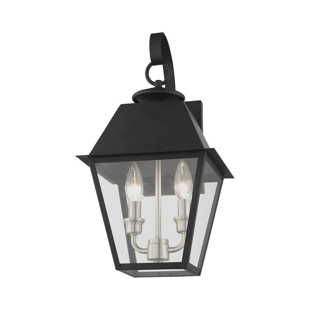 2 Light Black Outdoor Wall Lantern