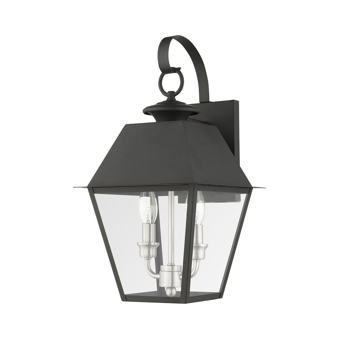 2 Light Black Outdoor Wall Lantern