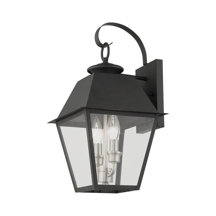 2 Light Black Outdoor Wall Lantern