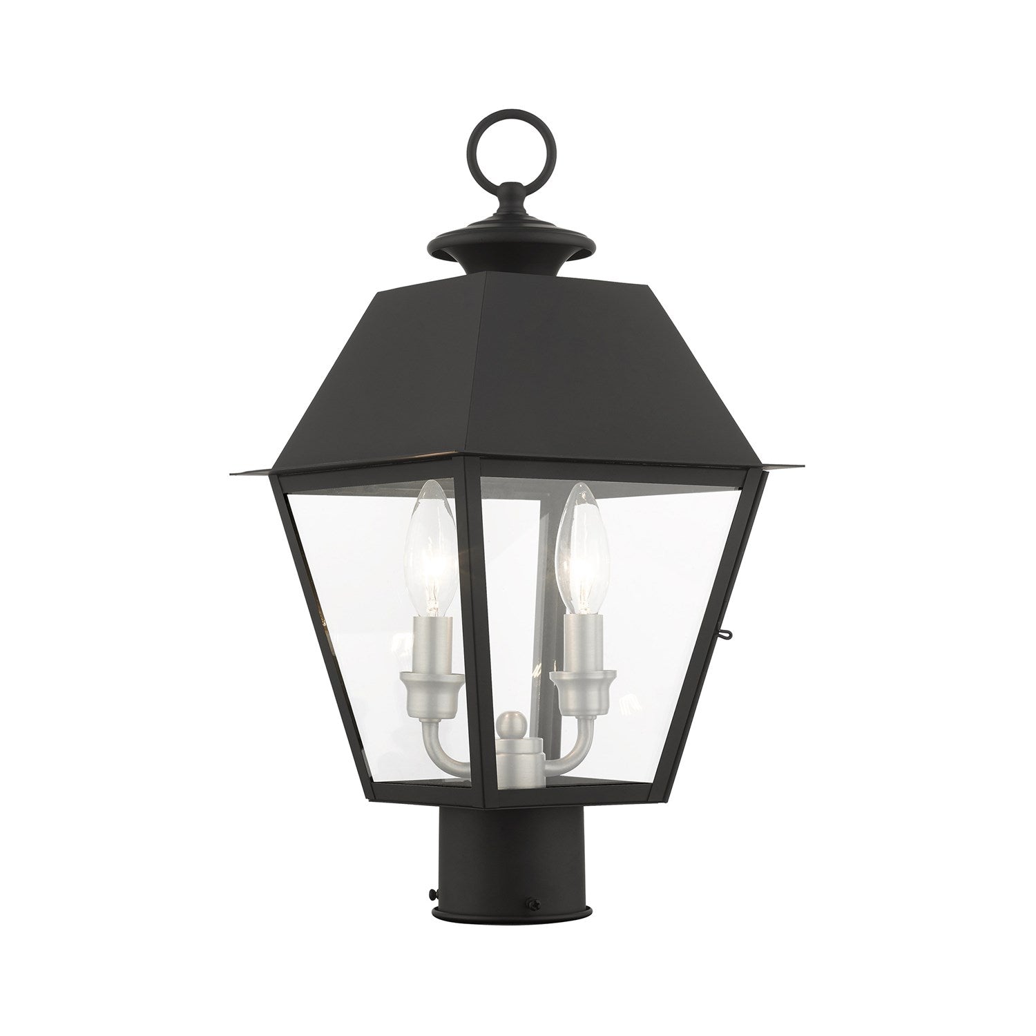 2 Light Black Outdoor Post Top Lantern by Livex Lighting