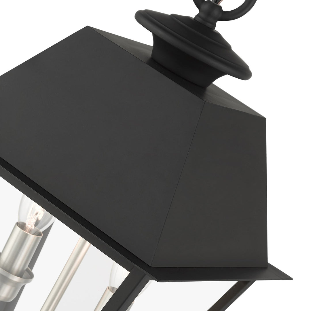 2 Light Black Outdoor Pendant Lantern
