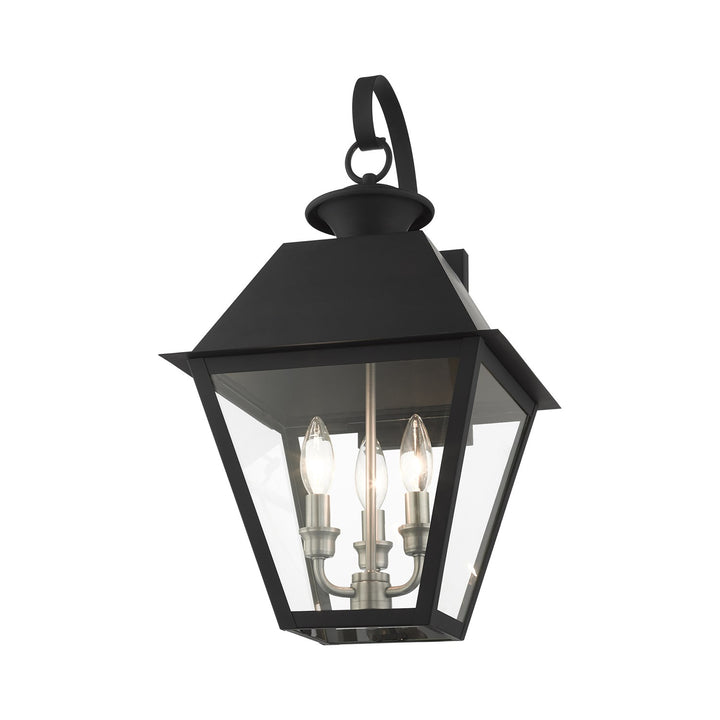 3 Light Black Outdoor Wall Lantern