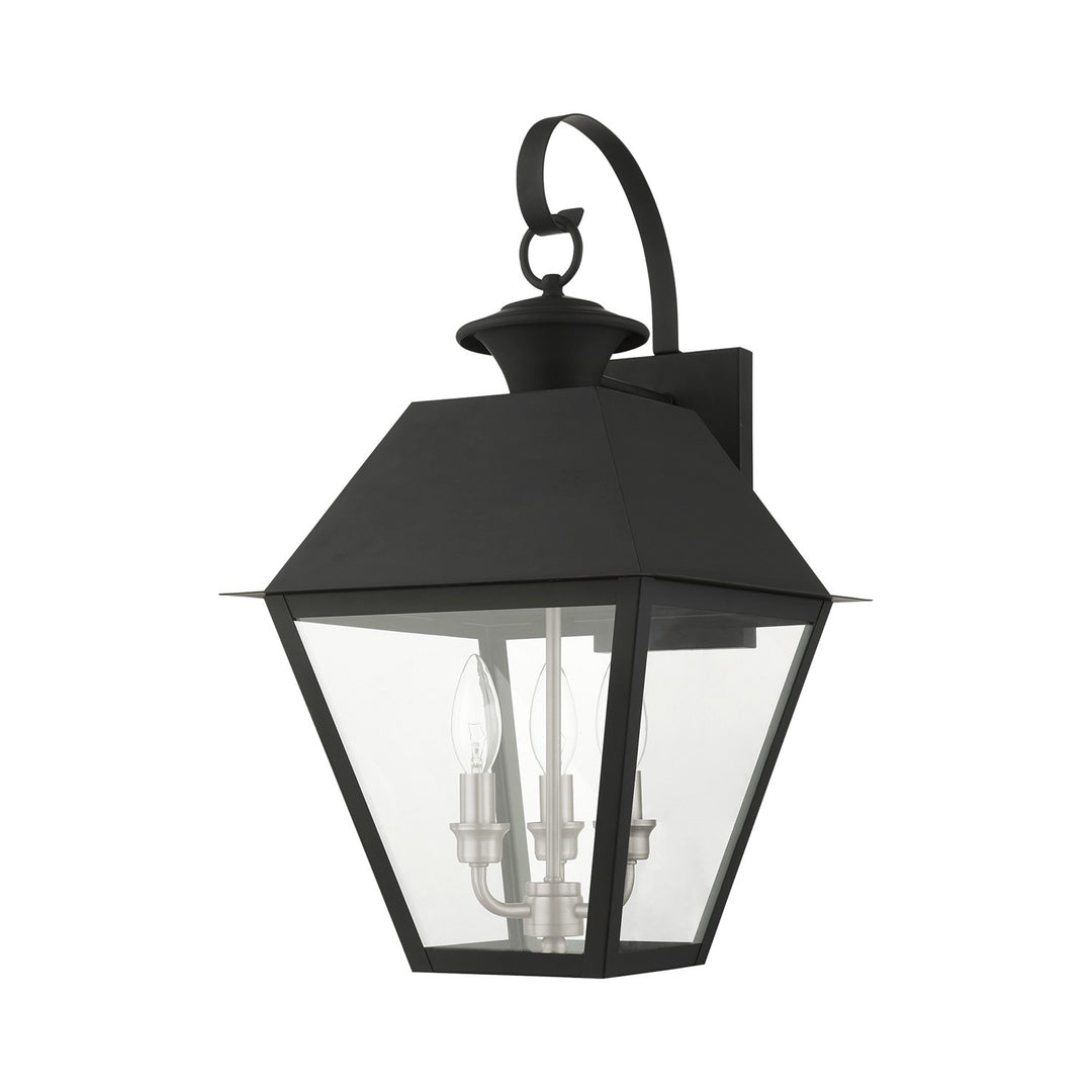 3 Light Black Outdoor Wall Lantern