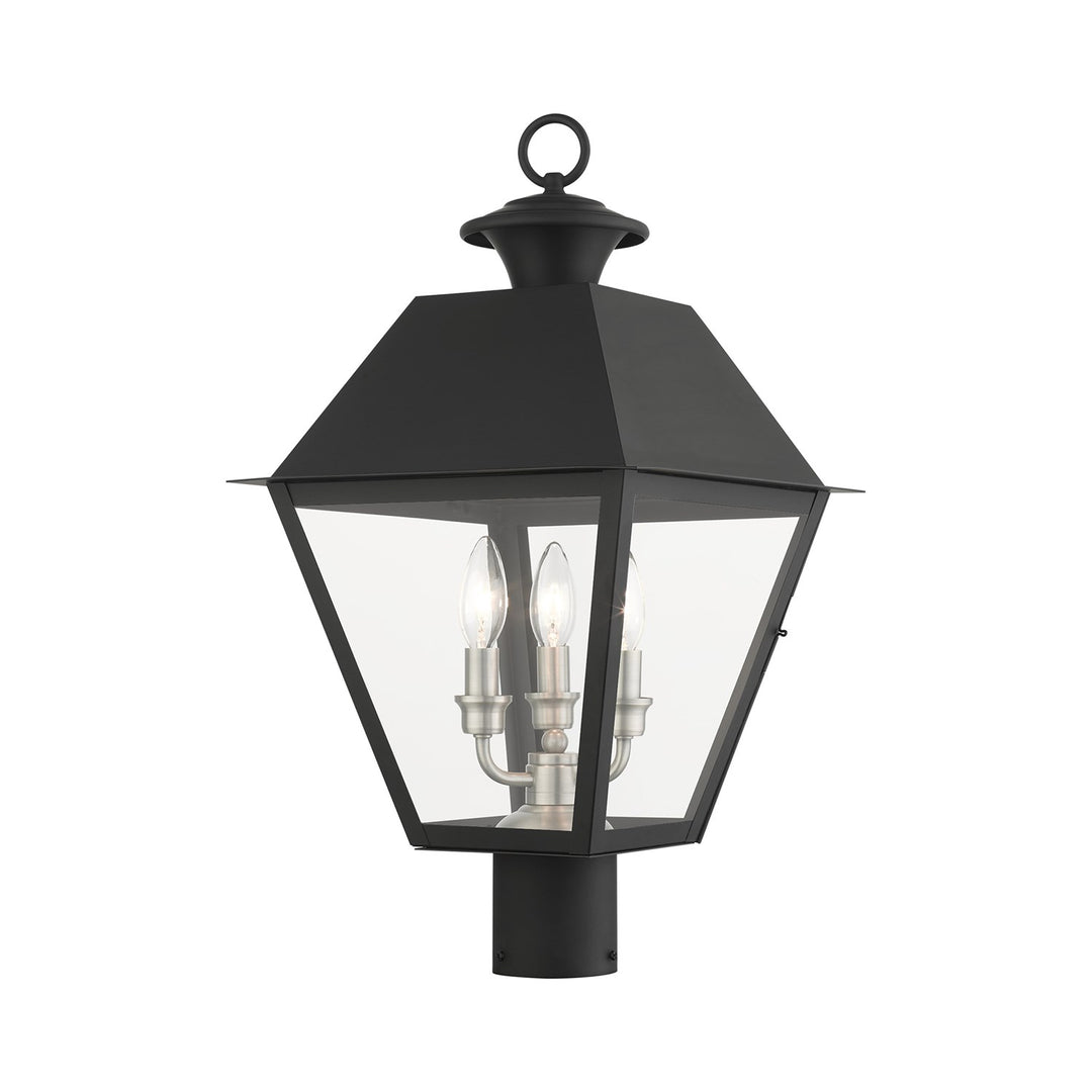 3 Light Black Outdoor Post Top Lantern by Livex Lighting