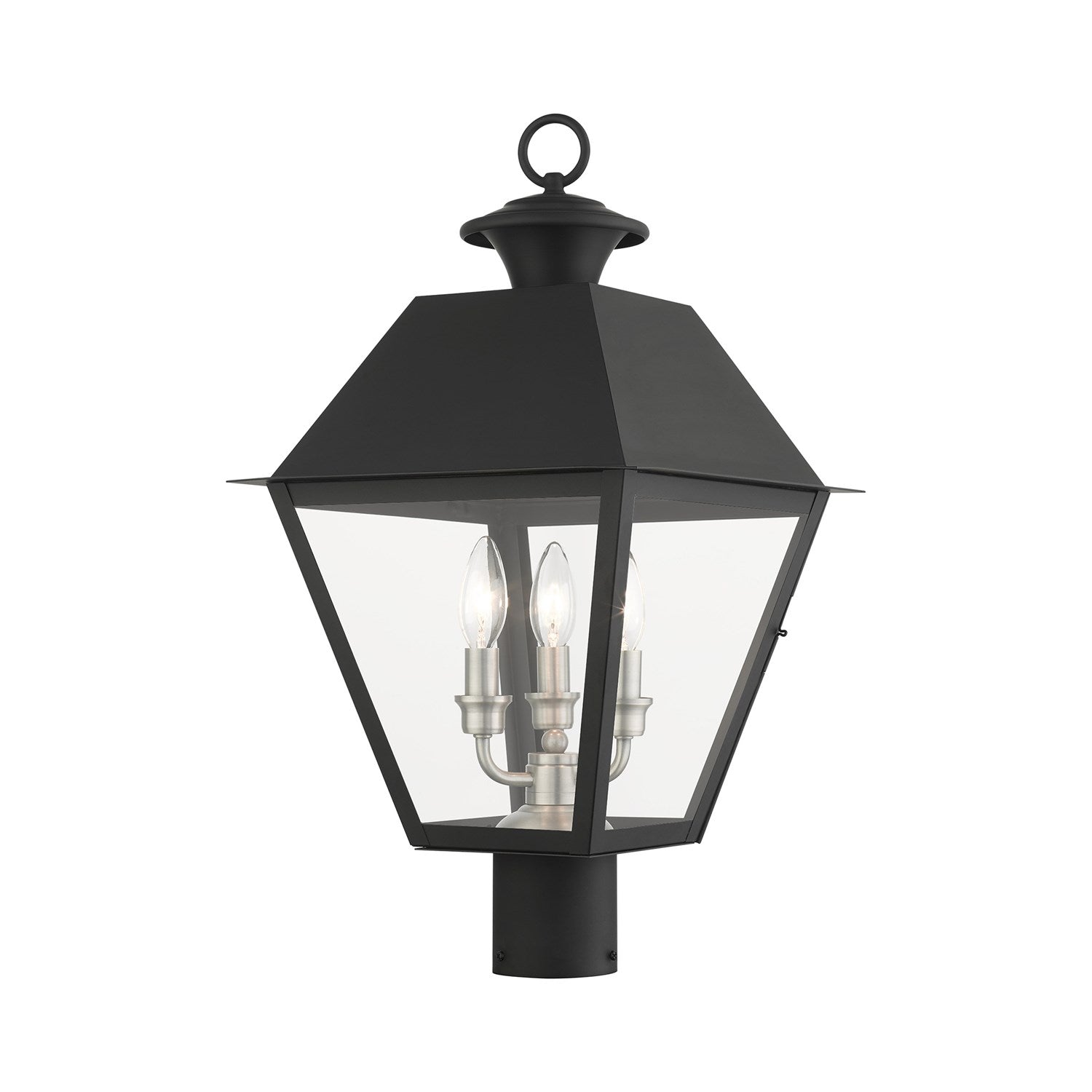 3 Light Black Outdoor Post Top Lantern by Livex Lighting