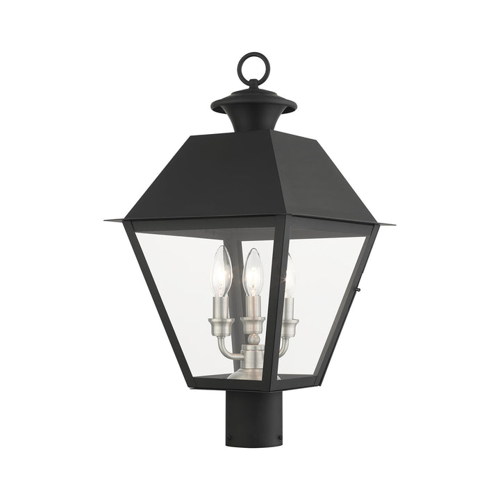 3 Light Black Outdoor Post Top Lantern by Livex Lighting