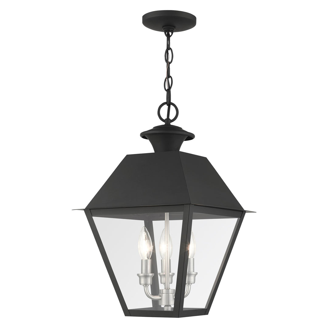 3 Light Black Outdoor Pendant Lantern by Livex Lighting