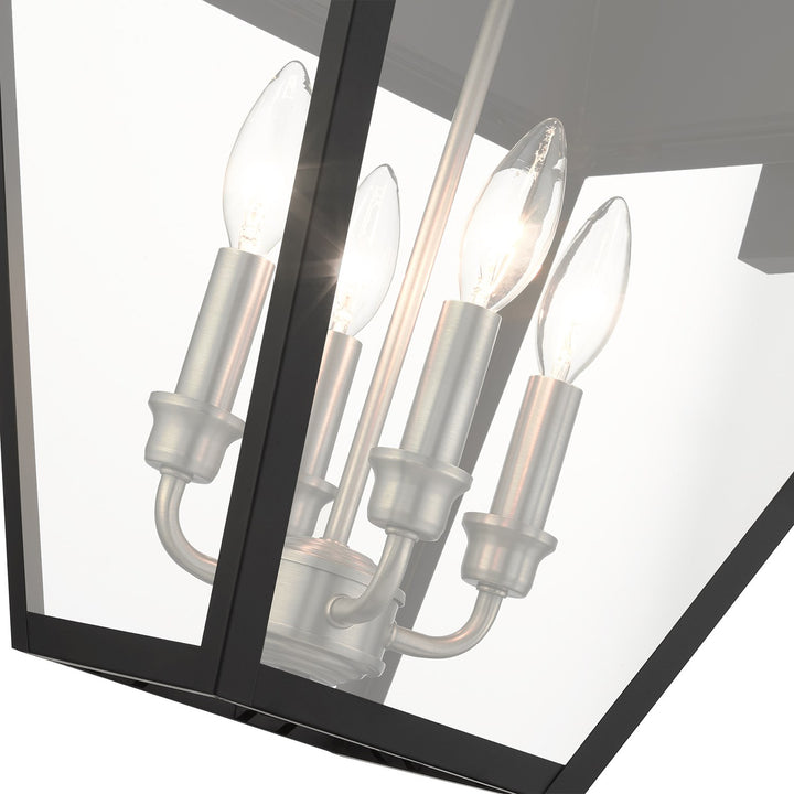 4 Light Black Outdoor Wall Lantern