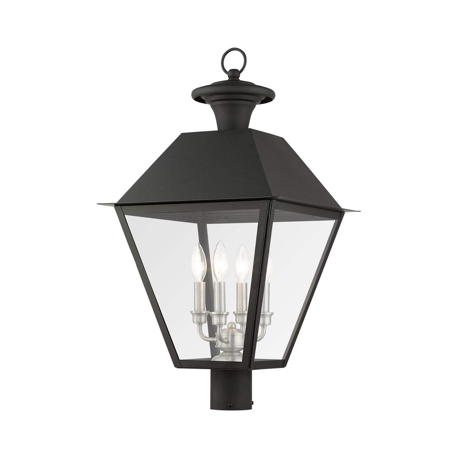 4 Light Black Outdoor Post Top Lantern by Livex Lighting