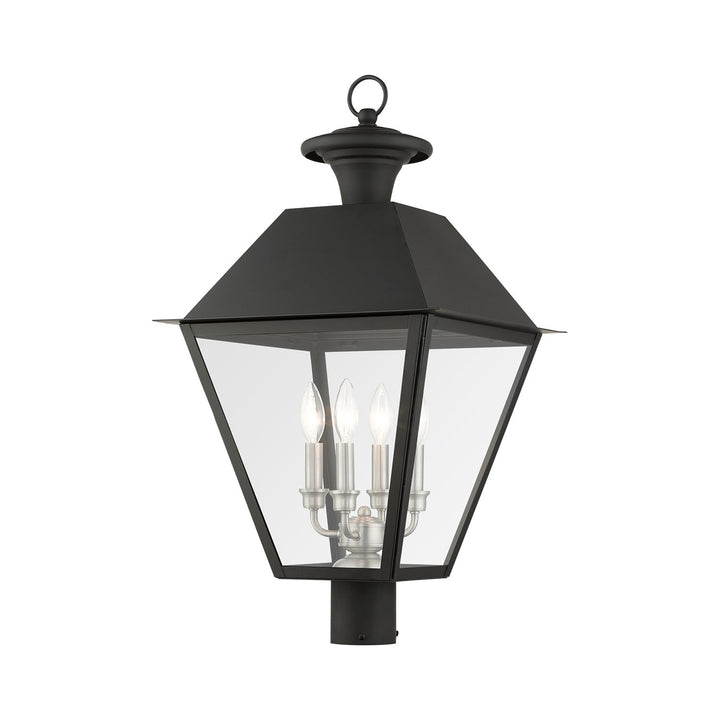 4 Light Black Outdoor Post Top Lantern by Livex Lighting