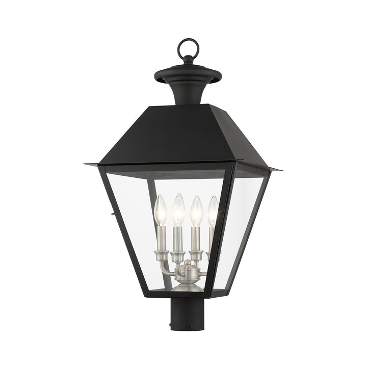 4 Light Black Outdoor Post Top Lantern