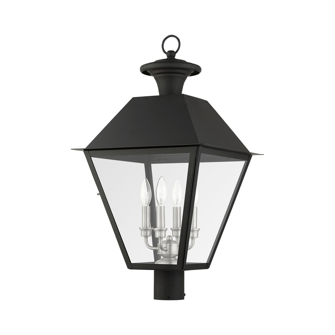 4 Light Black Outdoor Post Top Lantern