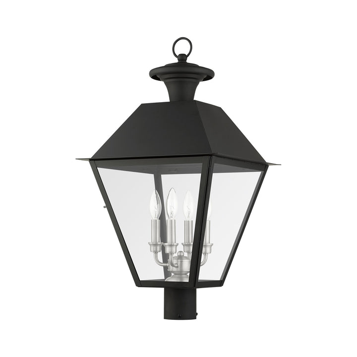 4 Light Black Outdoor Post Top Lantern