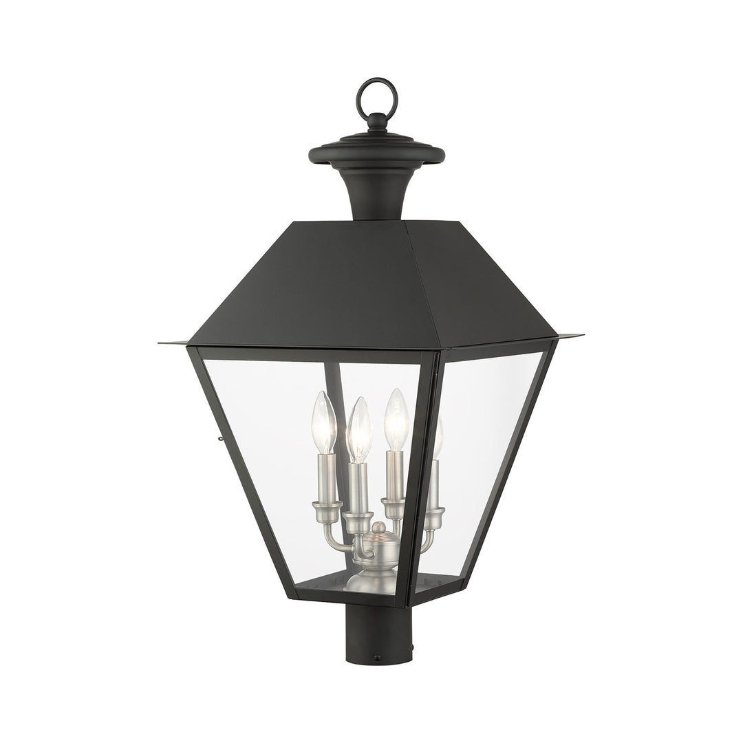 4 Light Black Outdoor Post Top Lantern