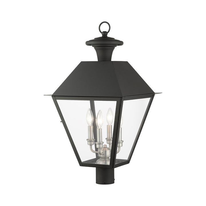 4 Light Black Outdoor Post Top Lantern
