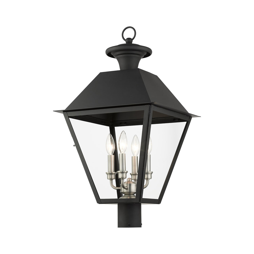 4 Light Black Outdoor Post Top Lantern