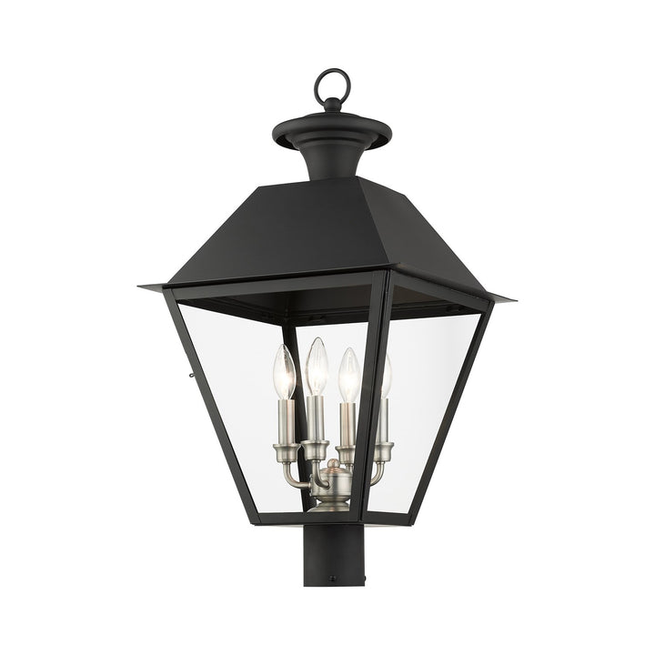 4 Light Black Outdoor Post Top Lantern