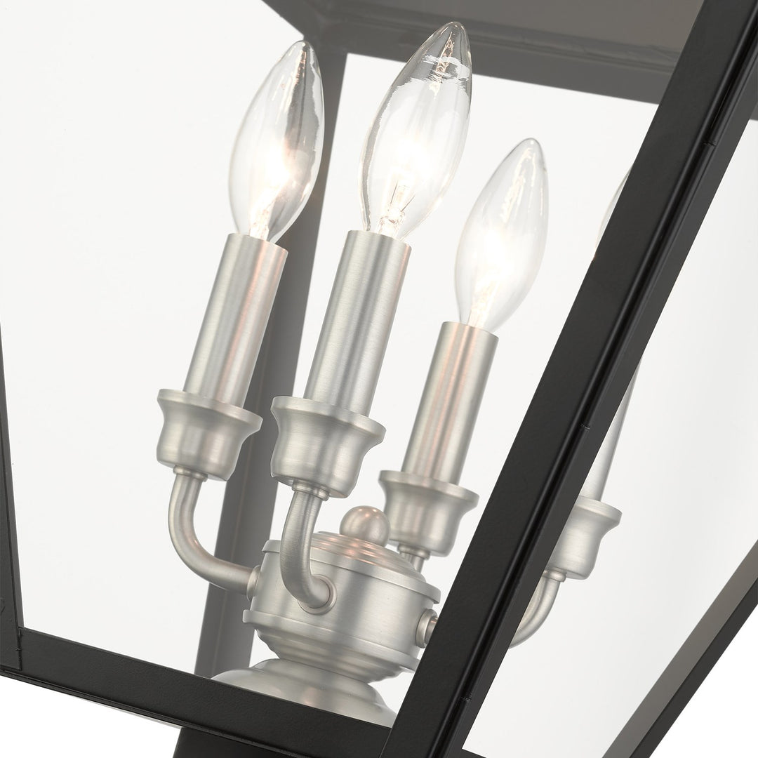 4 Light Black Outdoor Post Top Lantern