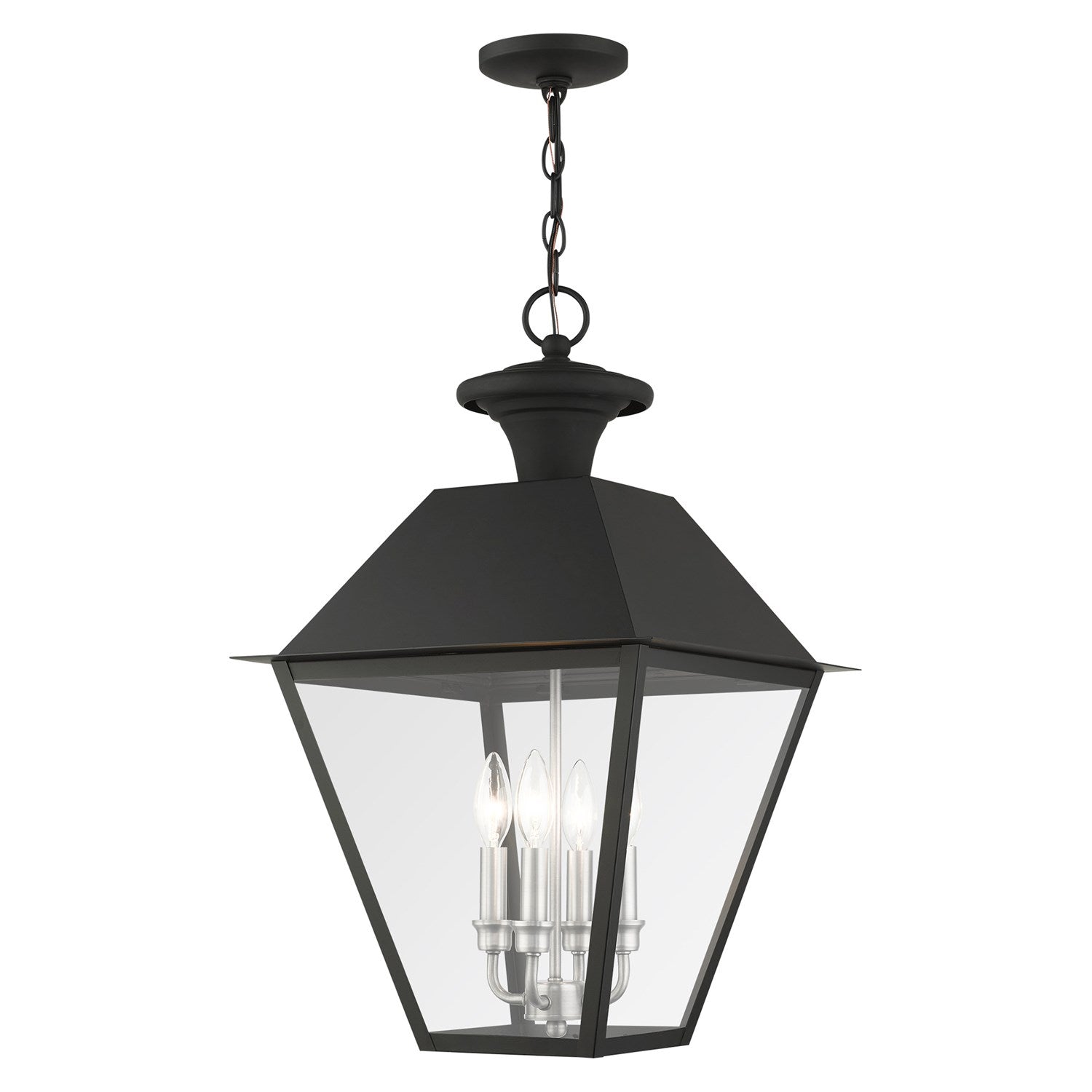 4 Light Black Outdoor Pendant Lantern by Livex Lighting