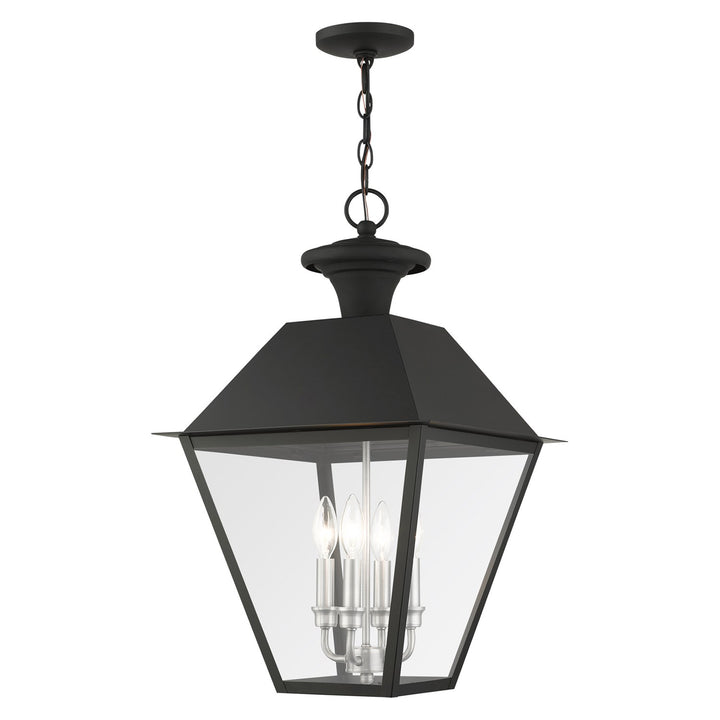 4 Light Black Outdoor Pendant Lantern by Livex Lighting