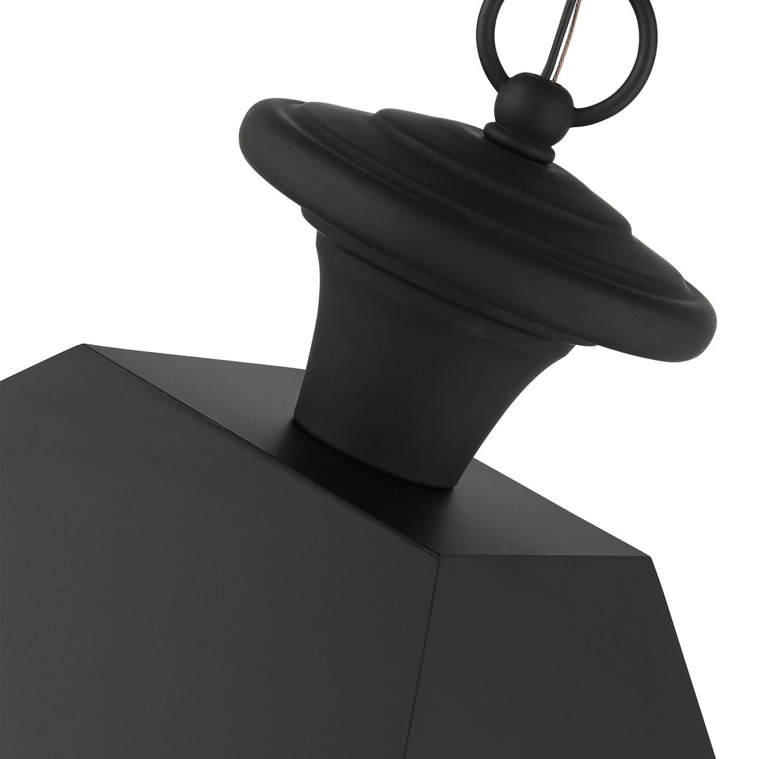 4 Light Black Outdoor Pendant Lantern