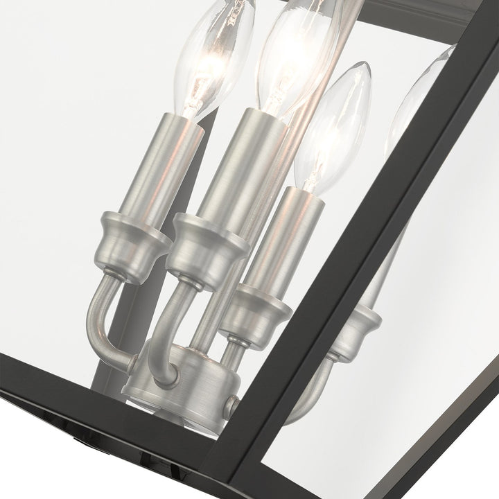 4 Light Black Outdoor Pendant Lantern