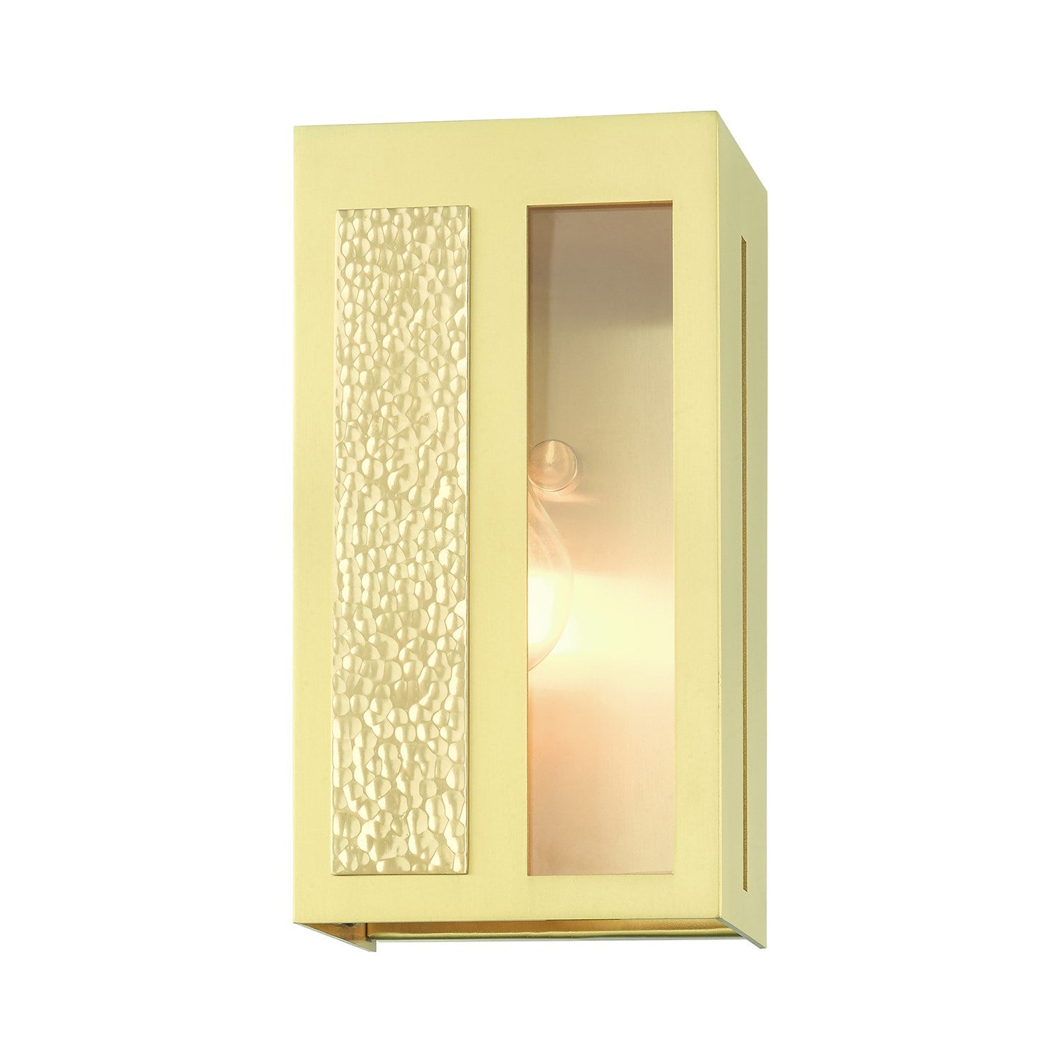 1 Light Satin Brass Outdoor Ada Wall Lantern