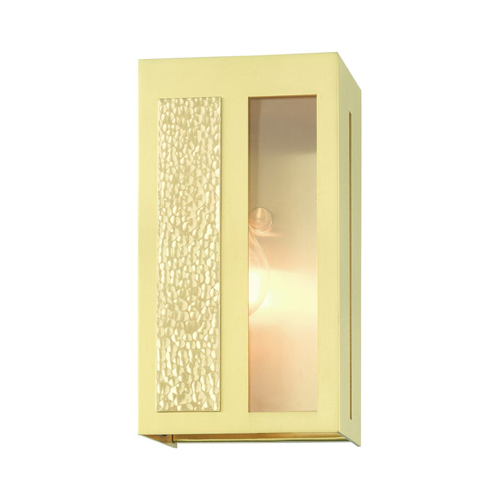 1 Light Satin Brass Outdoor Ada Wall Lantern
