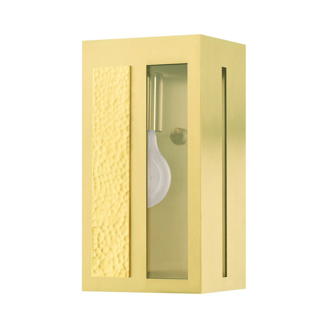 1 Light Satin Brass Outdoor Ada Wall Lantern