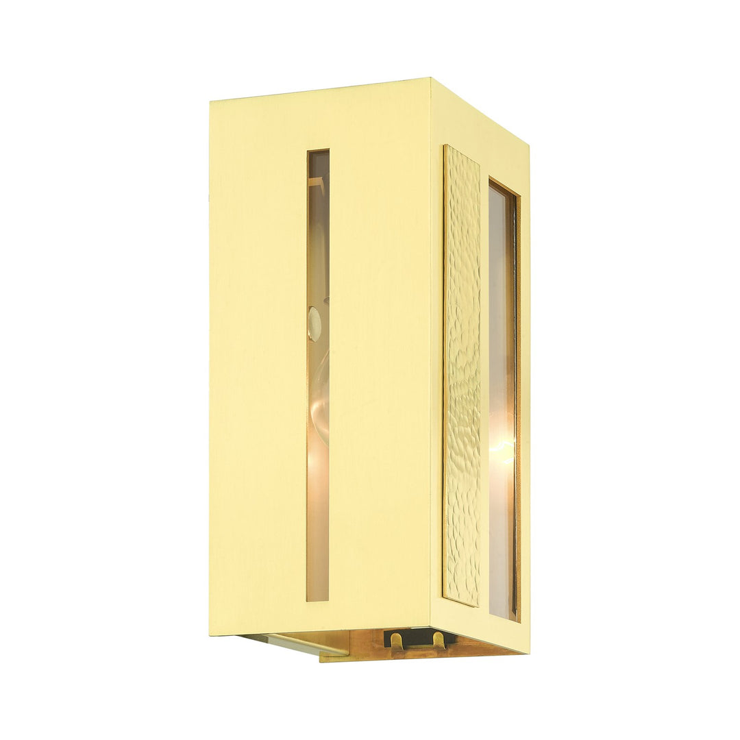 1 Light Satin Brass Outdoor Ada Wall Lantern